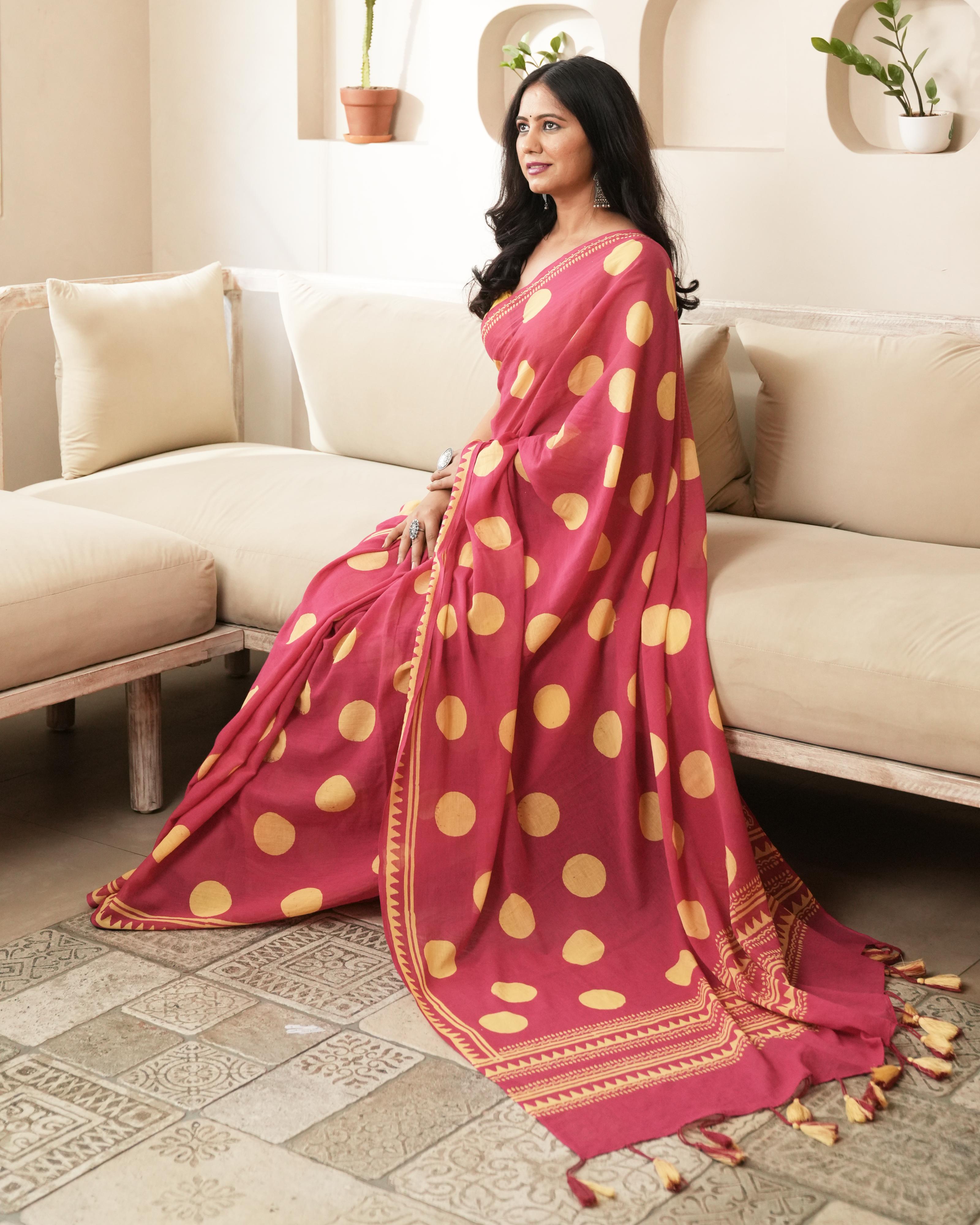 festive magenta saree