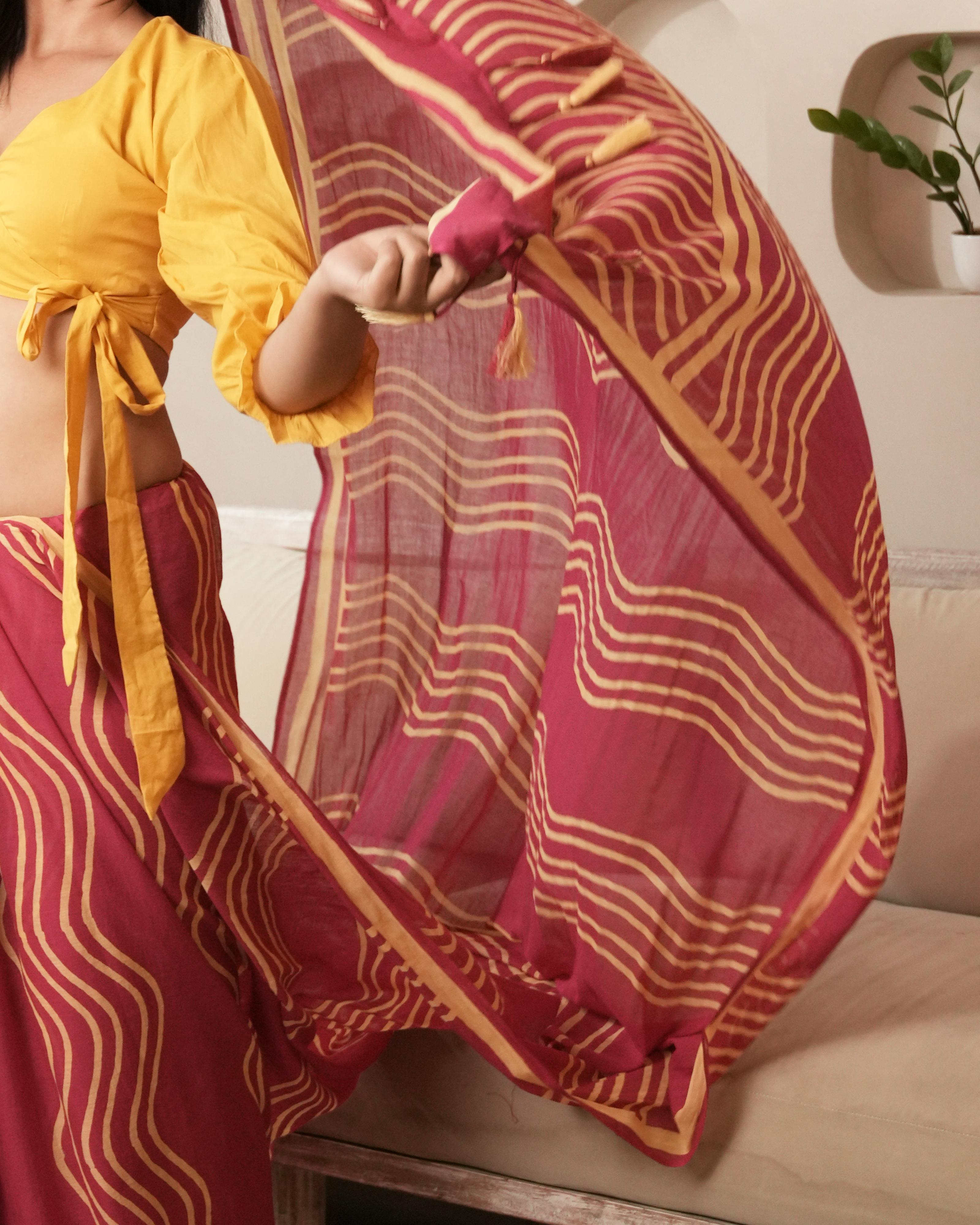 summer friendly pink saree
